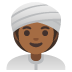 👳🏾‍♀️ woman wearing turban: medium-dark skin tone display on Google